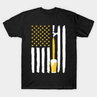 Craft Beer American Flag USA T-Shirt, 4th July Brewery T-Shirt T-Shirt